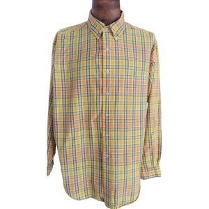 POLO RALPH LAUREN Blake Men's Yellow Madras Plaid Button Down Shirt Size XL